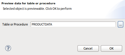 Preview Data Table Definition Dialog