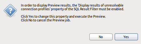 Show SQL Result View Confirm Dialog