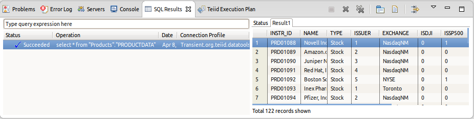 Preview Data SQL Results